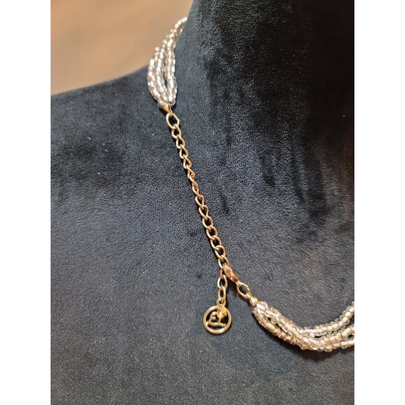 Women's Purple Teardrop Pendant Necklace With Blue Beads And Multi Strand Design - Picture 7 of 7